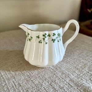 Royal Tara Shamrock Creamer Bone China Ireland Green Gold